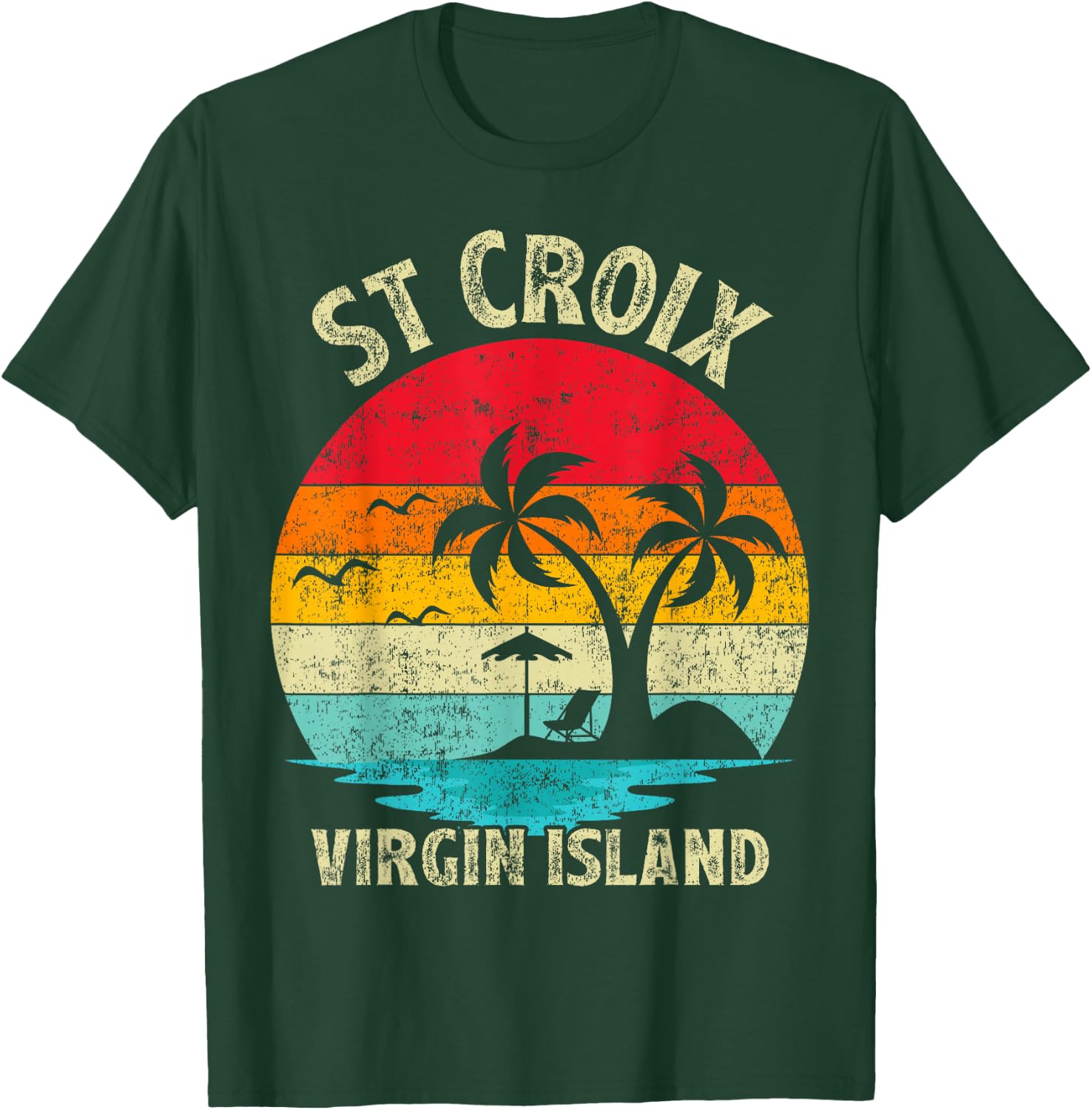Family Vacation Vintage Retro Virgin Island St. Croix Beach Women T-Shirt - T-Shirt | Forest