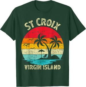 Family Vacation Vintage Retro Virgin Island St. Croix Beach Women T-Shirt - T-Shirt | Forest