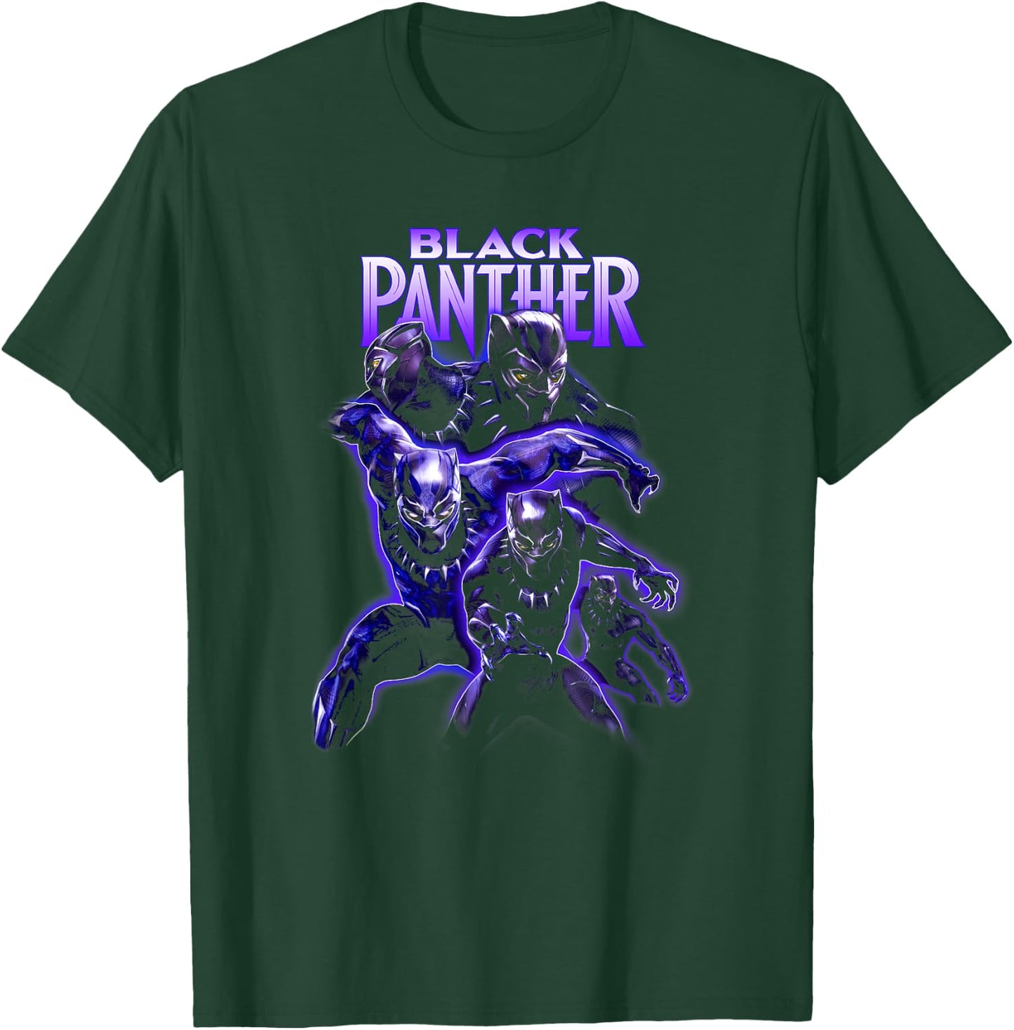 Marvel Black Panther: Wakanda Forever Purple Neon Panthers T-Shirt - T-Shirt | Forest