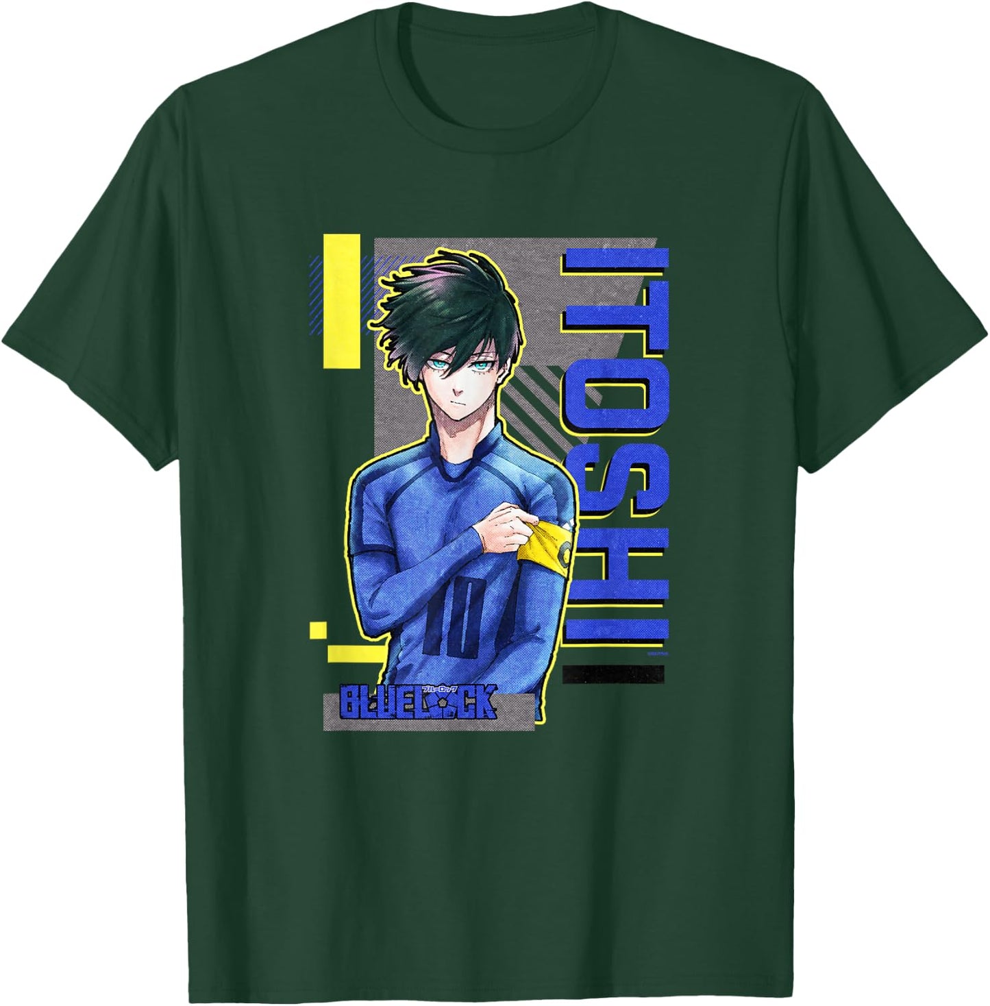 Blue Lock Rin Itoshi The Captain Big Chest Neon Portrait T-Shirt - T-Shirt | Forest