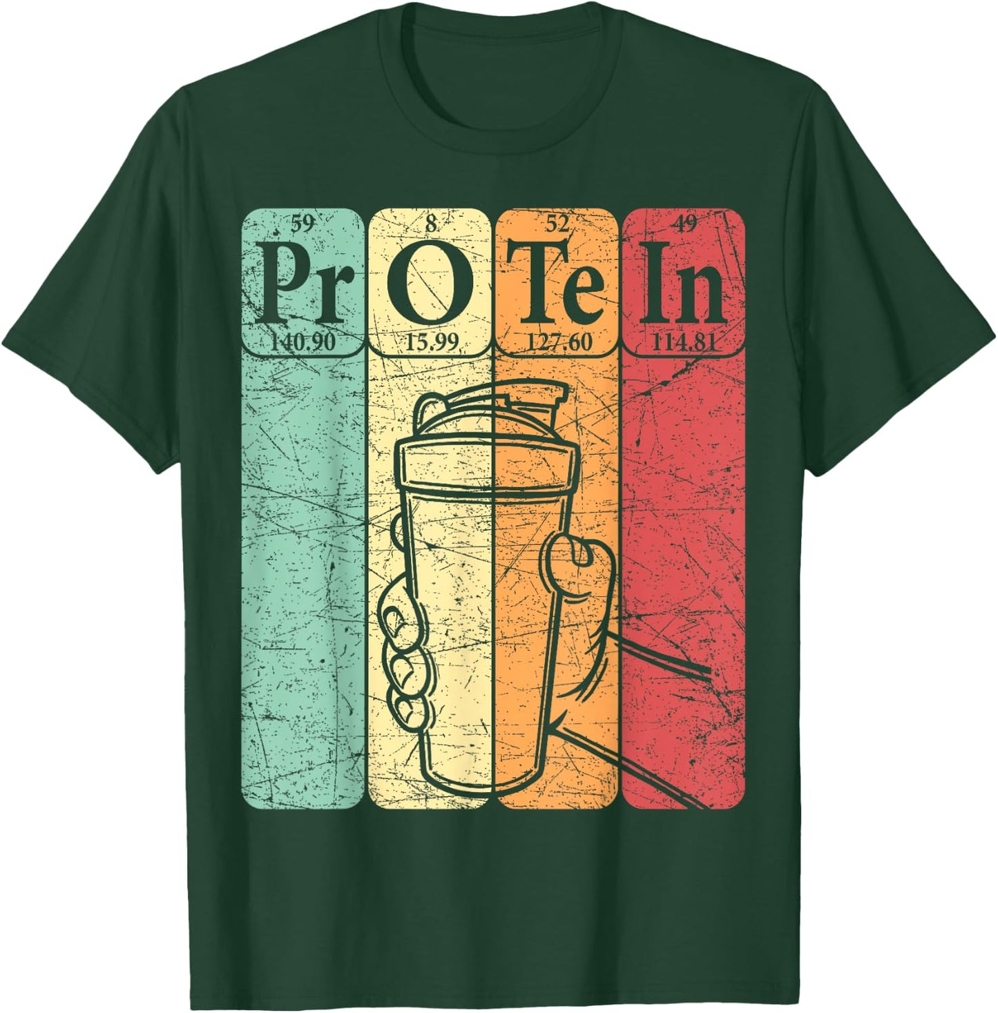 Gym Protein Periodic Table Elements Workout Protein Shake T-Shirt - T-Shirt | Forest