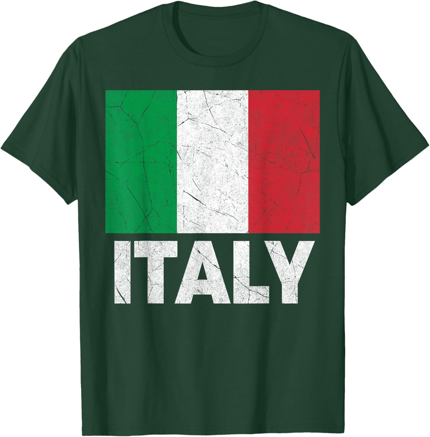 Vintage Italy Flag Italia Pride Italian Family Italiano T-Shirt - T-Shirt | Forest
