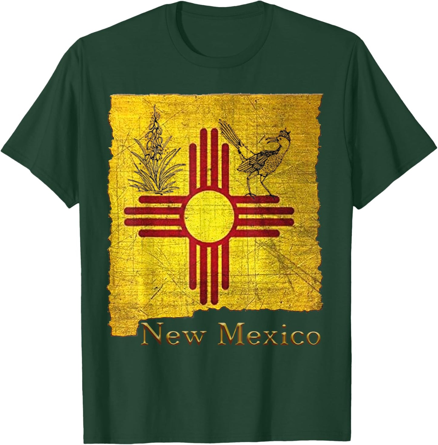 New Mexico Land of Enchantment roadrunner yucca Santa Fe NM T-Shirt - T-Shirt | Forest
