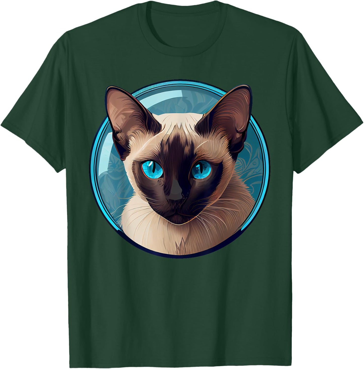Siamese Cat | Blue-Eyed Siamese Sealing Point Men Women T-Shirt - T-Shirt | Forest