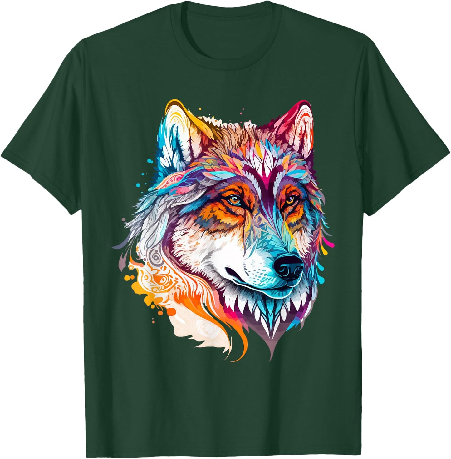 Colorful Wolf Portrait Pop Art T-Shirt - T-Shirt | Forest