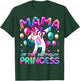 Mama of the Birthday Princess Girl Dabbing Unicorn Mom T-Shirt - T-Shirt | Forest