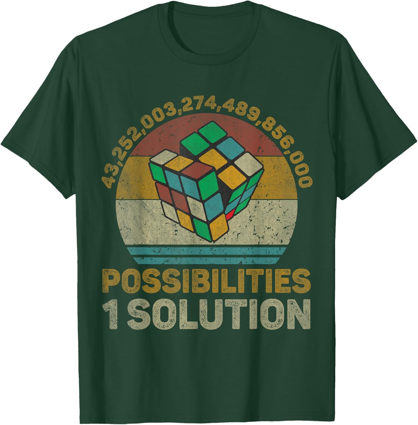 One Solution Vintage Math Speedcubing Lovers T-Shirt - T-Shirt | Forest