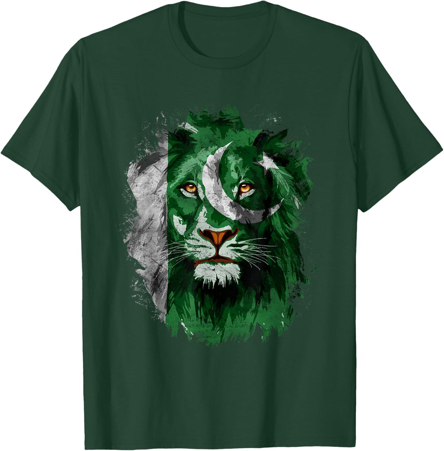 Pakistan Flag Lion Face Pakistani Pride Vintage T-Shirt - T-Shirt | Forest