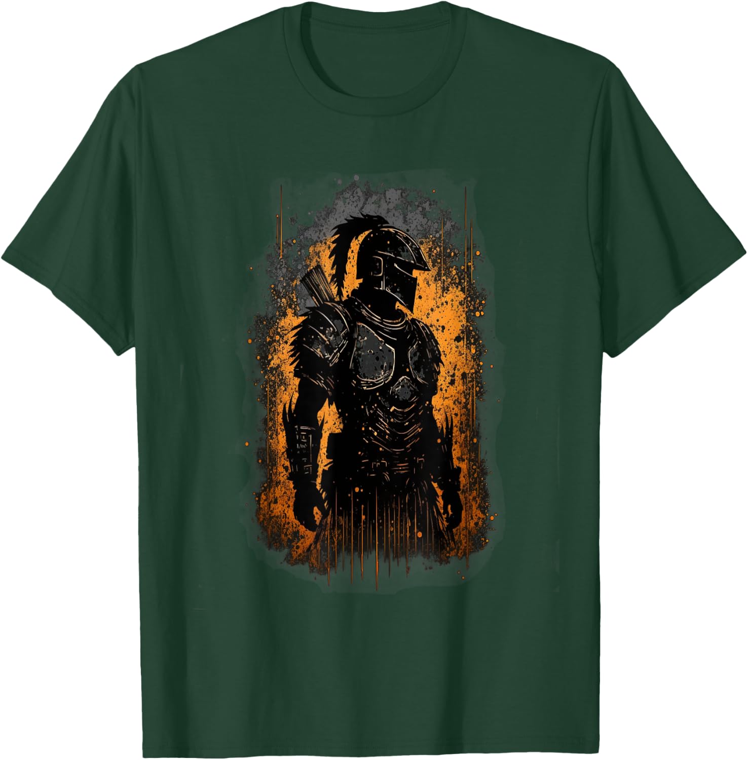 Spartan Warrior Grunge Graphic T-Shirt - T-Shirt | Forest