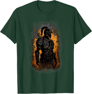 Spartan Warrior Grunge Graphic T-Shirt - T-Shirt | Forest