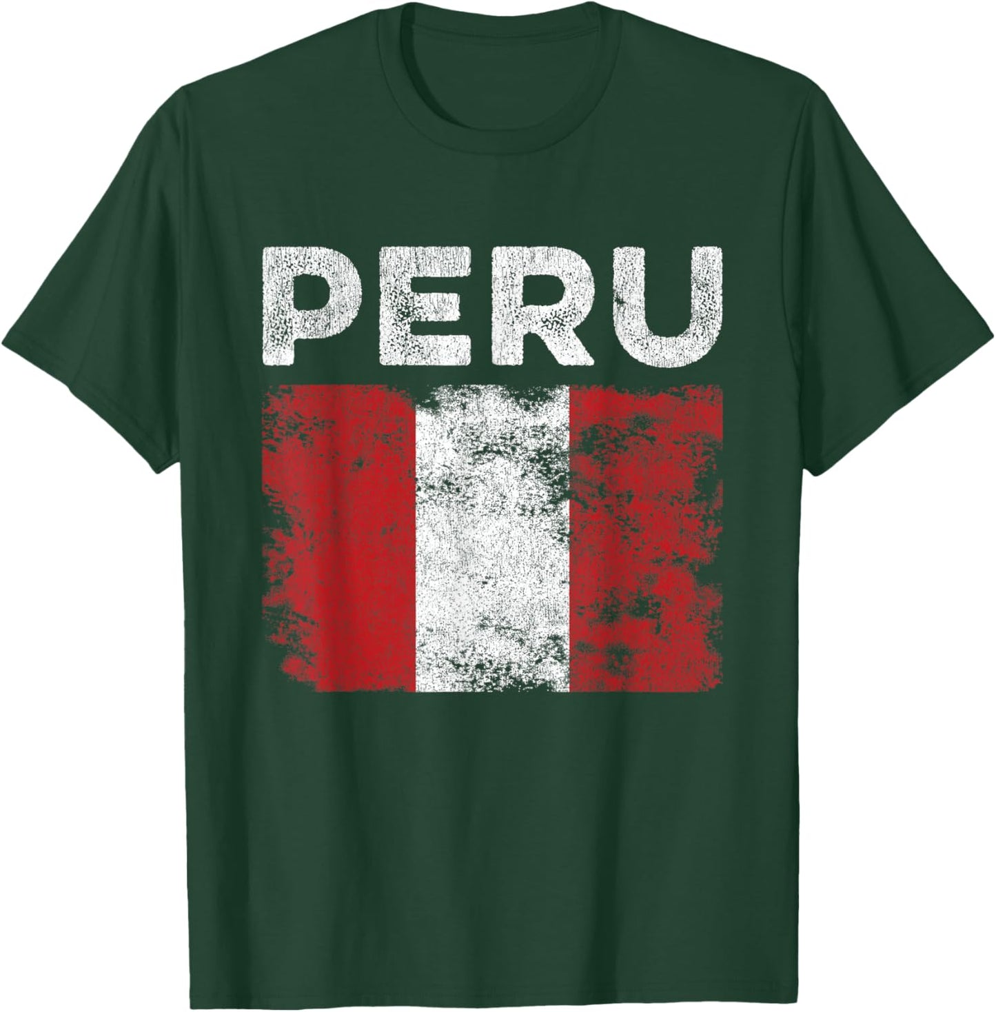 Peru Flag Distressed - Men Women Kids - Peruvian Flag T-Shirt - T-Shirt | Forest