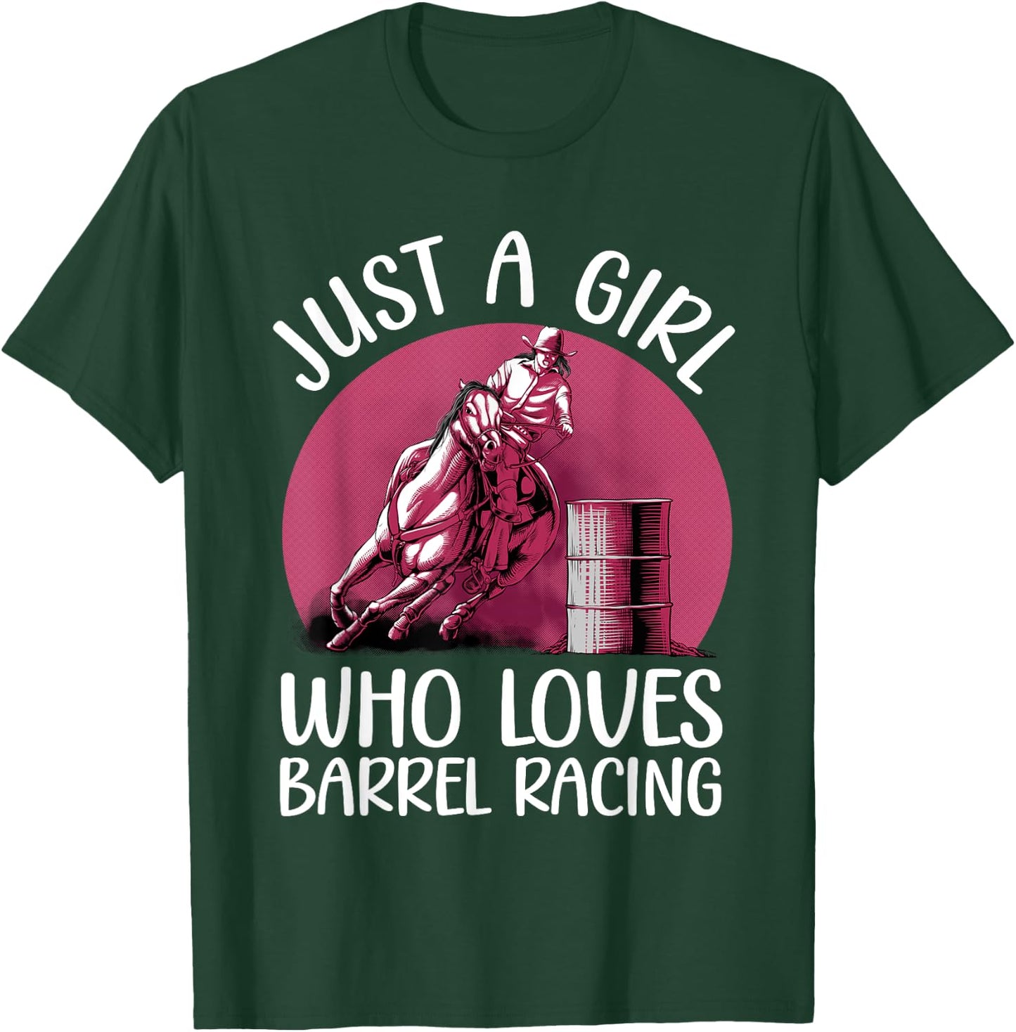 Funny Barrel Racing Art For Girls Women Barrel Racer Cowgirl T-Shirt - T-Shirt | Forest