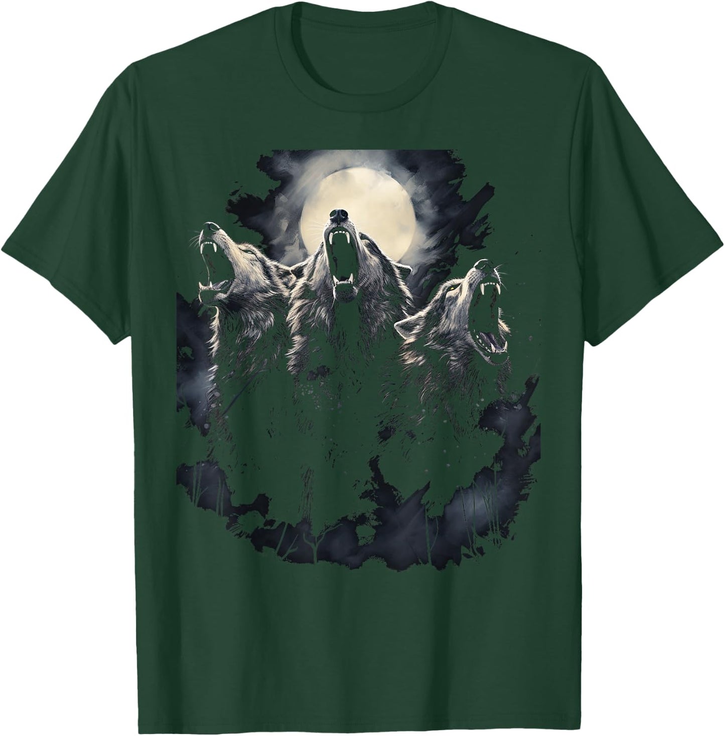 Wolves Howl to the Moon Wolf Wild Animals T-Shirt - T-Shirt | Forest