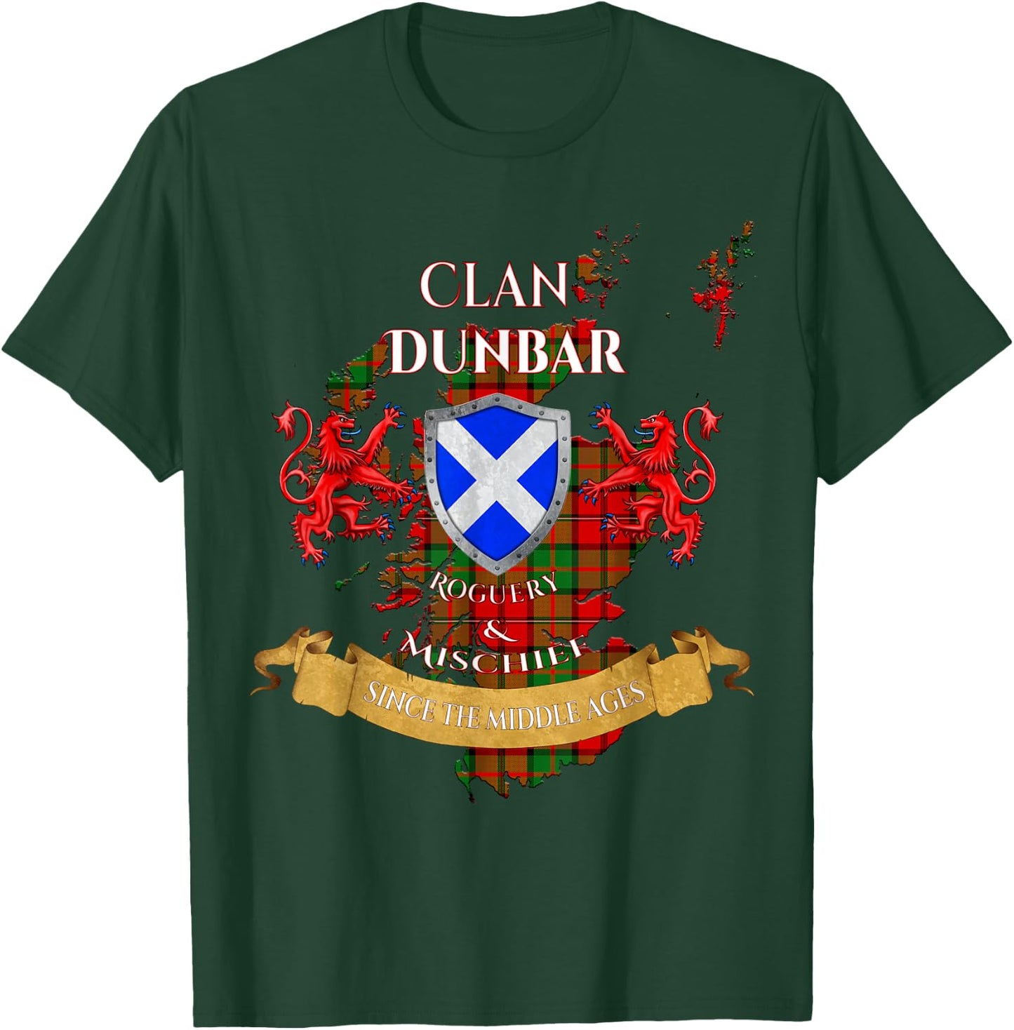 Dunbar Scottish Family Clan Middle Ages Mischief T-Shirt - T-Shirt | Forest