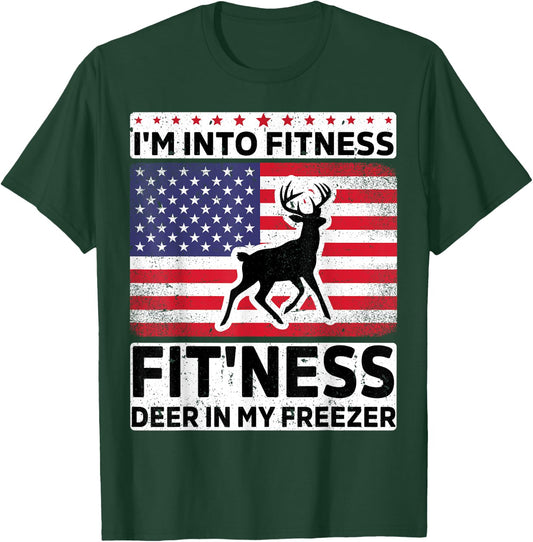 I'm Into Fitness Deer Freezer funny dad hunter deer hunting T-Shirt - T-Shirt | Forest