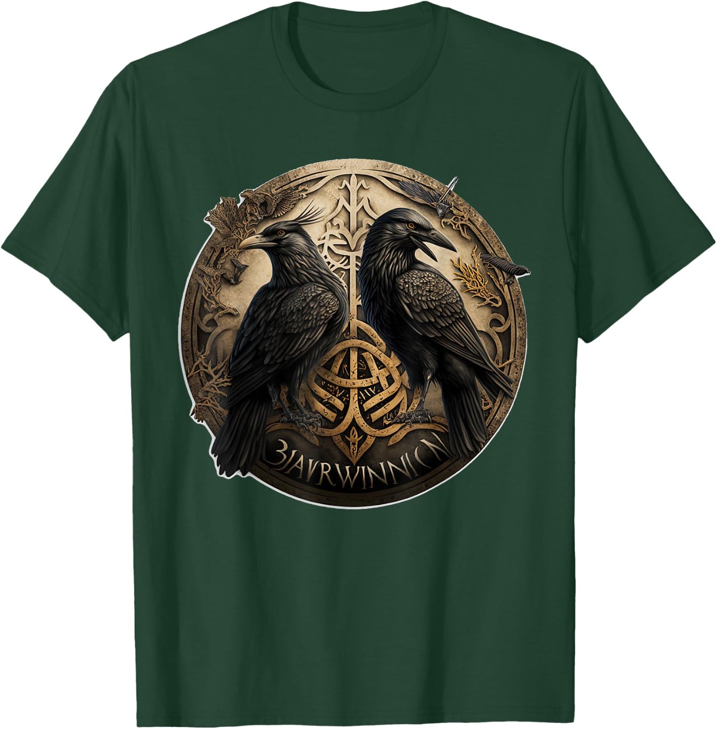 Scandinavian Odin Ravens T-Shirt - T-Shirt | Forest