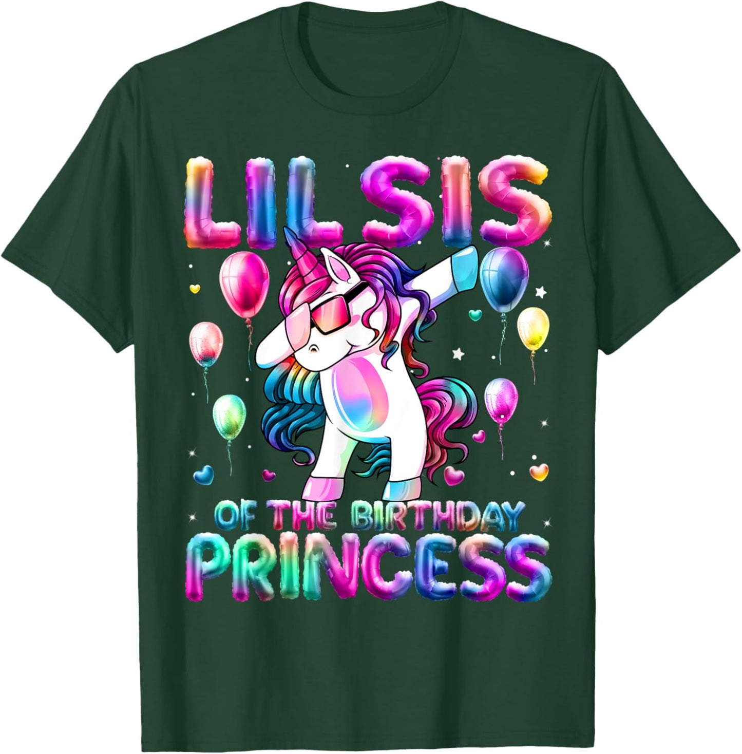 Sister of the Birthday Princess Girl Dabbing Unicorn Sister T-Shirt - T-Shirt | Forest
