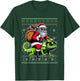 Christmas Santa Riding Chameleon Ugly Christmas Sweater T-Shirt - T-Shirt | Forest