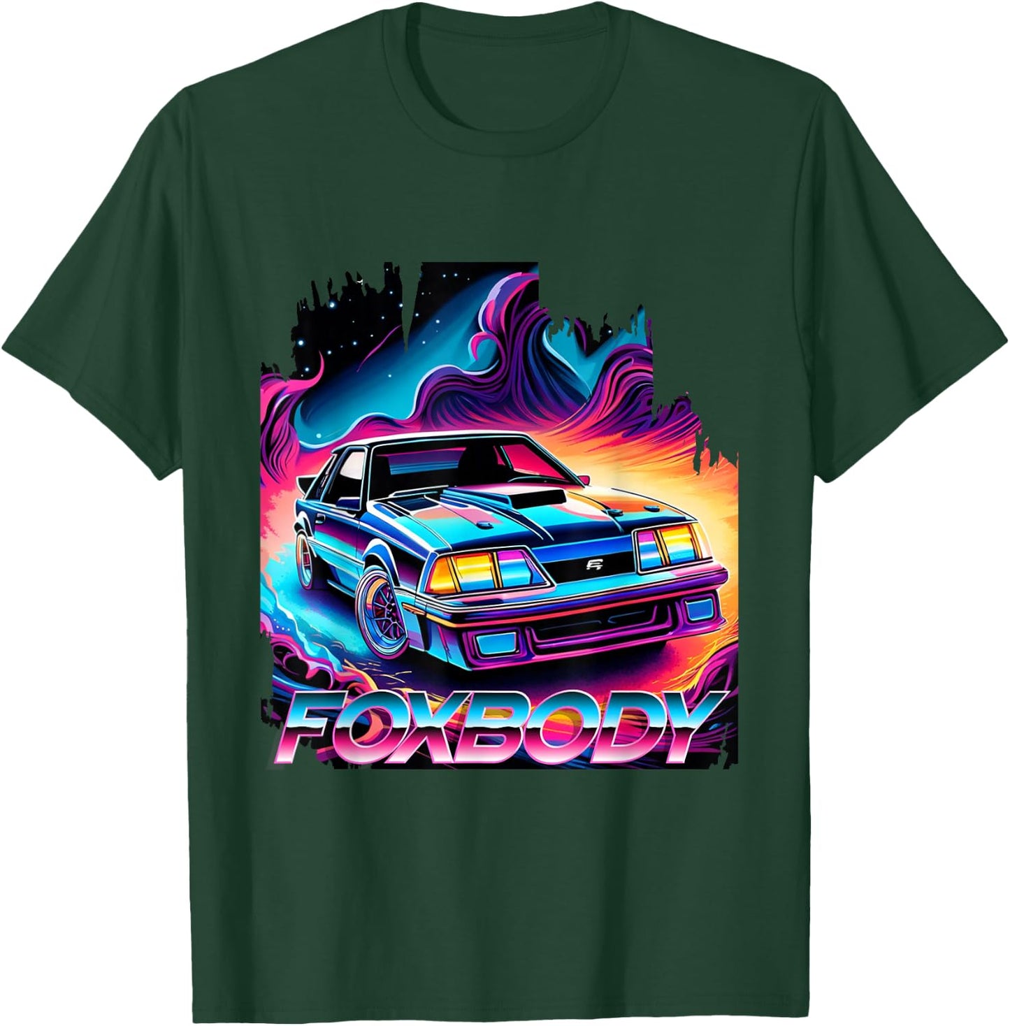 Foxbody 5.0 American Muscle Stang Car T-Shirt - T-Shirt | Forest