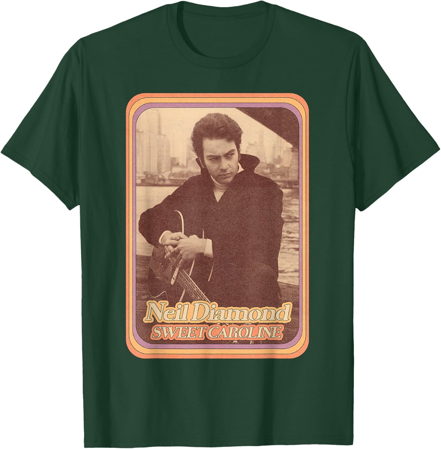 Official Neil Diamond Guitar Photo T-Shirt - T-Shirt | Forest