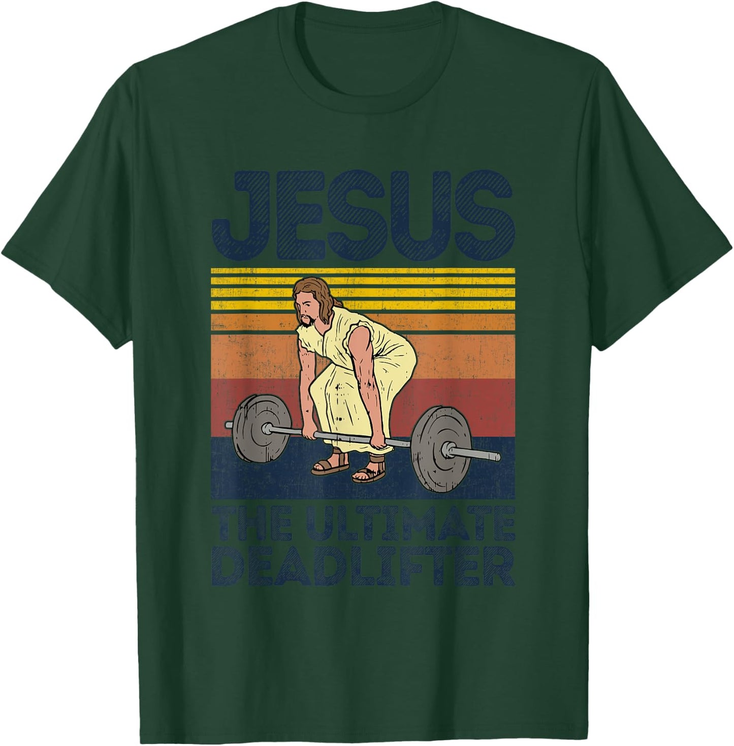 Vintage Jesus The Ultimate Deadlifter Funny Christian Gym T-Shirt - T-Shirt | Forest