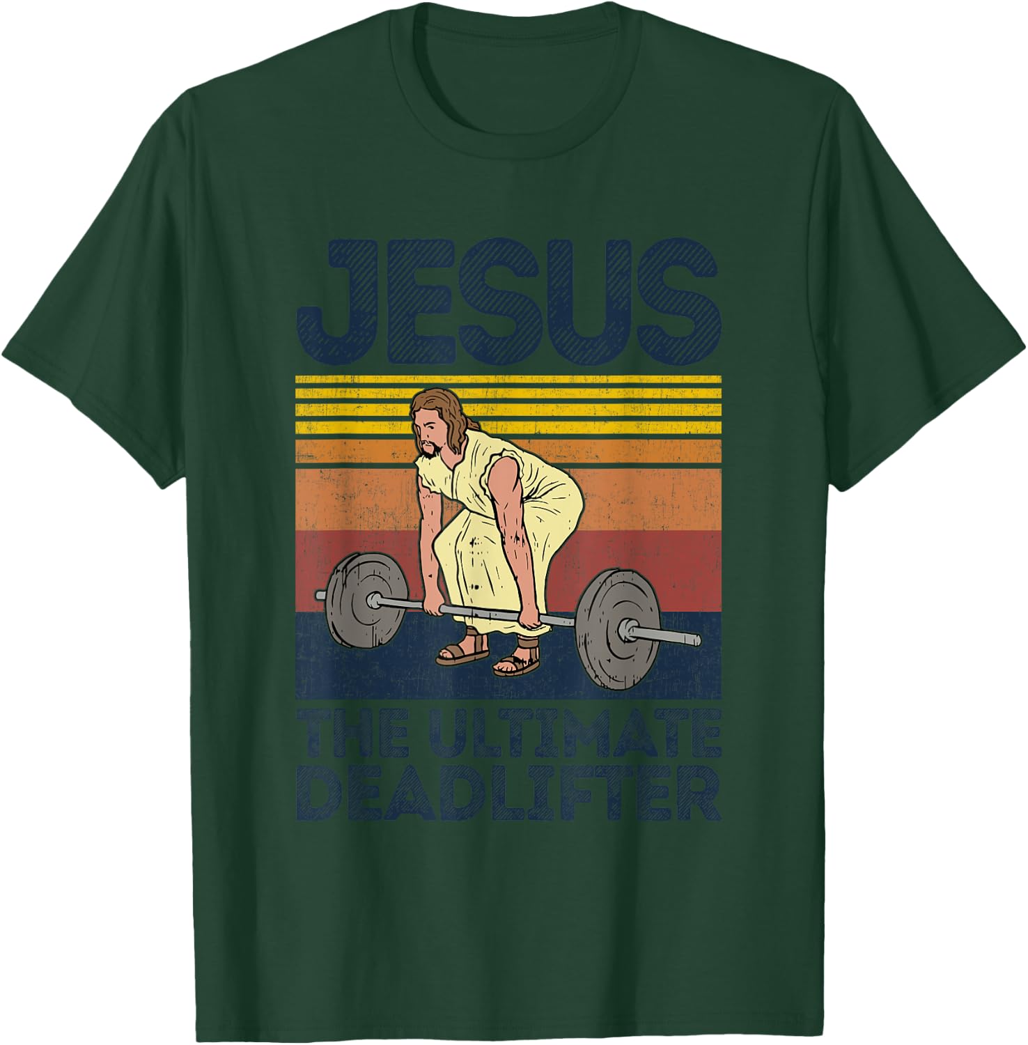 Vintage Jesus The Ultimate Deadlifter Funny Christian Gym T-Shirt - T-Shirt | Forest