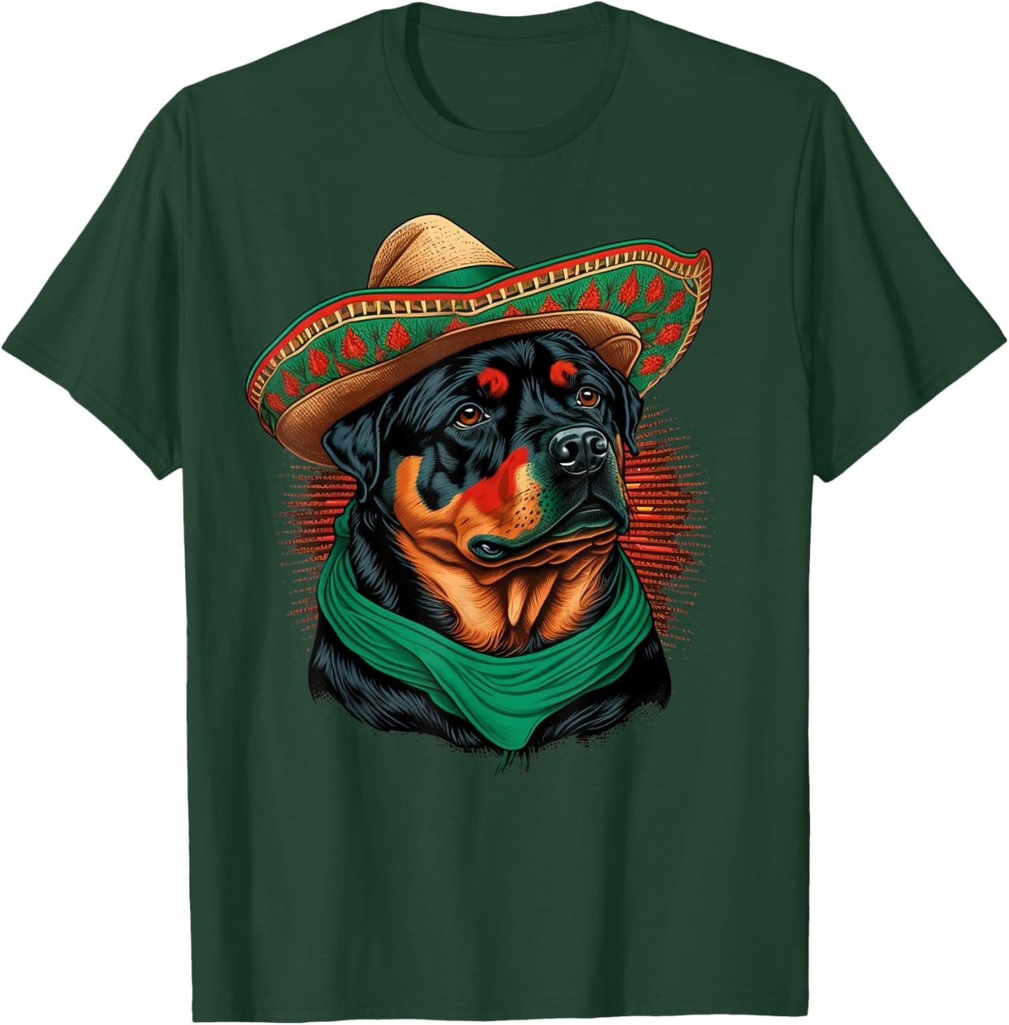 Mexico Cinco de Mayo Sombrero Mexican Rottweiler T-Shirt - T-Shirt | Forest