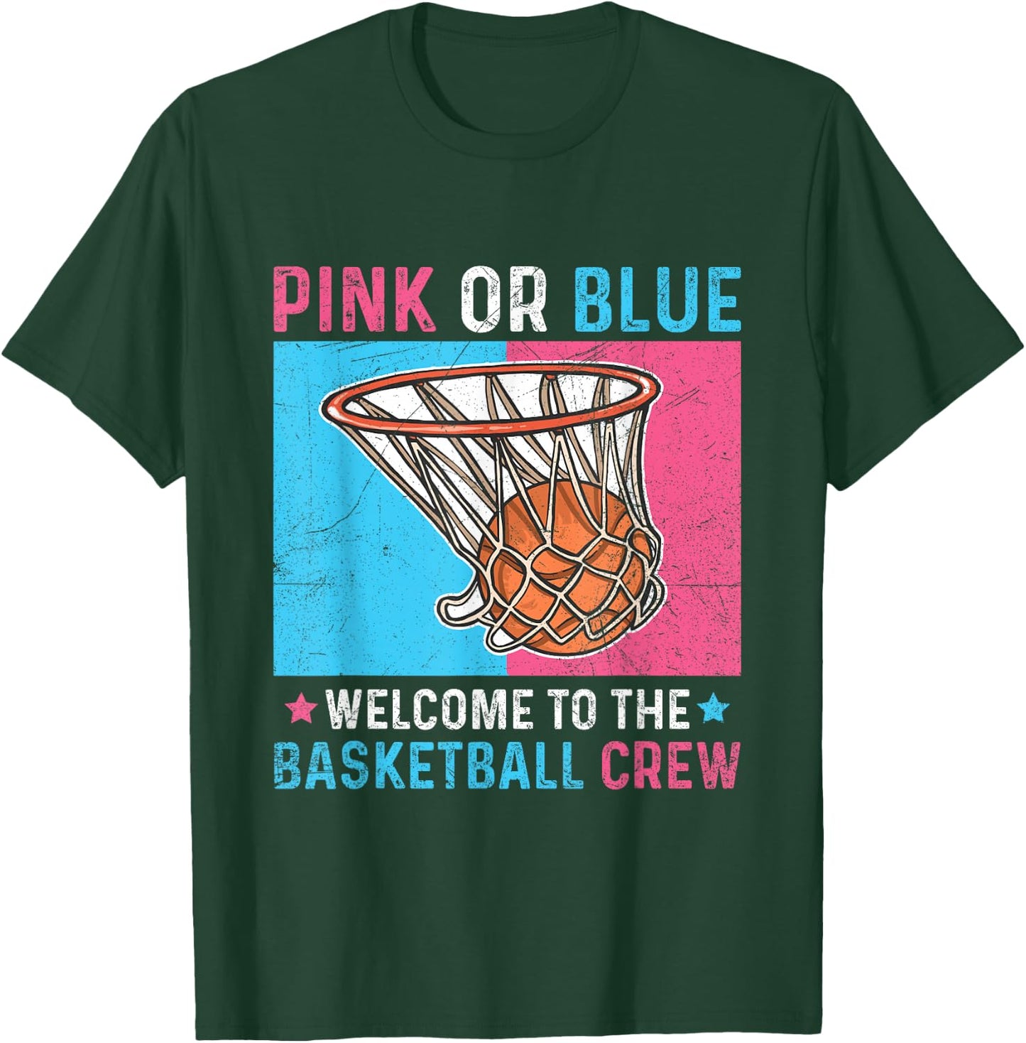 Gender Reveal Basketball Design for a Basketball Player T-Shirt - T-Shirt | Forest