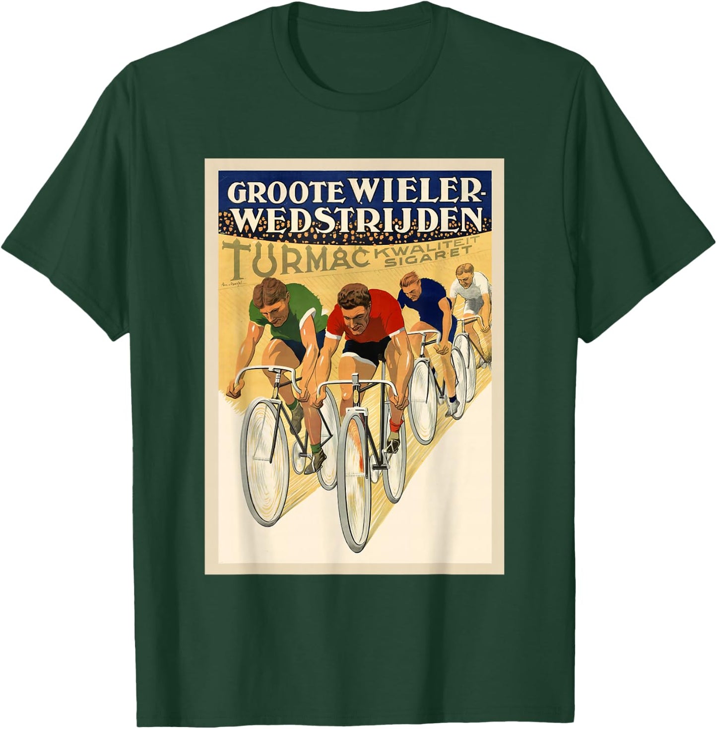 Bicycle Cycling Race Retro Vintage Racing Sports T-Shirt - T-Shirt | Forest