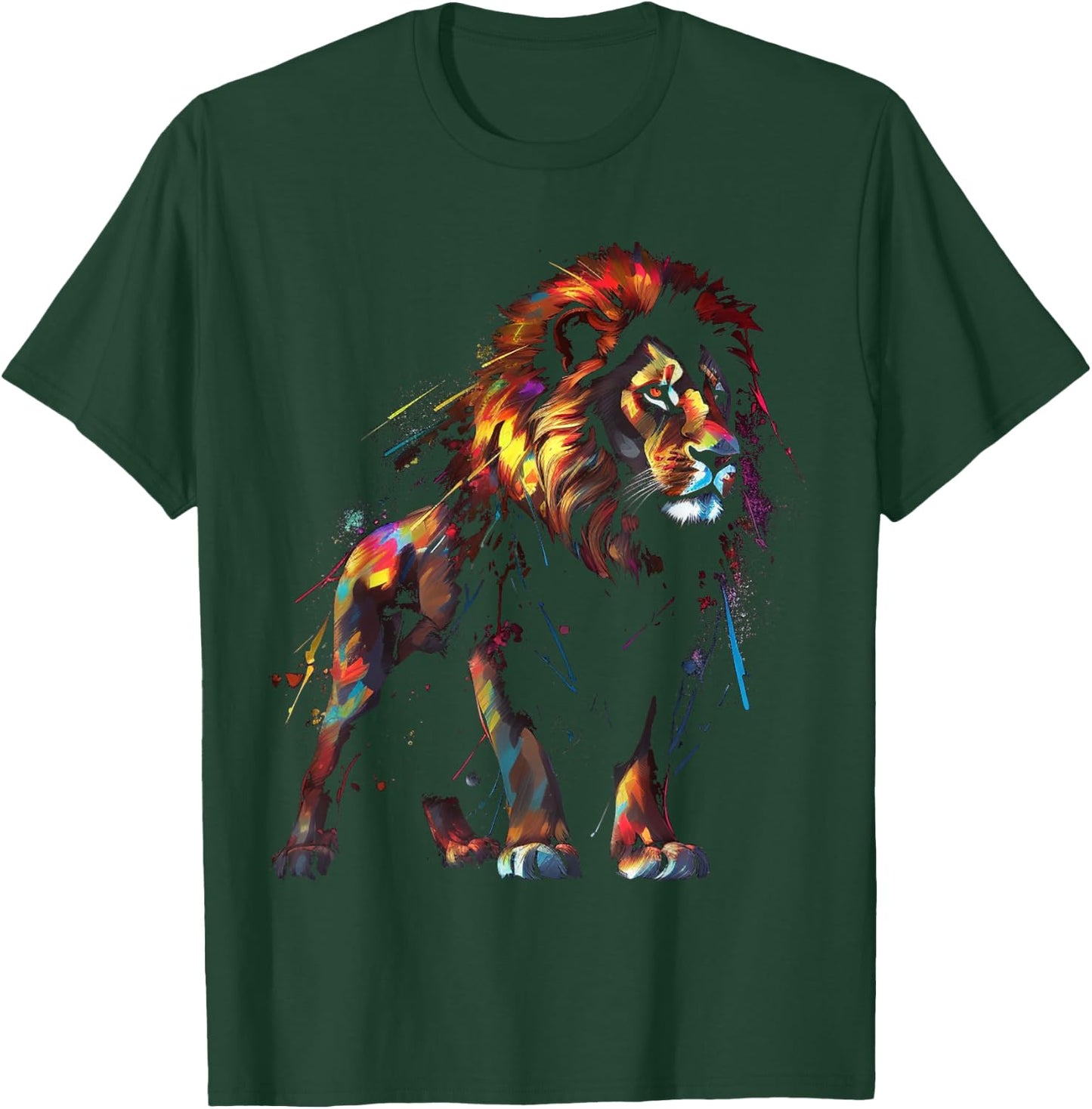 Lion art colourful animal lovers motif zoo lion T-Shirt - T-Shirt | Forest