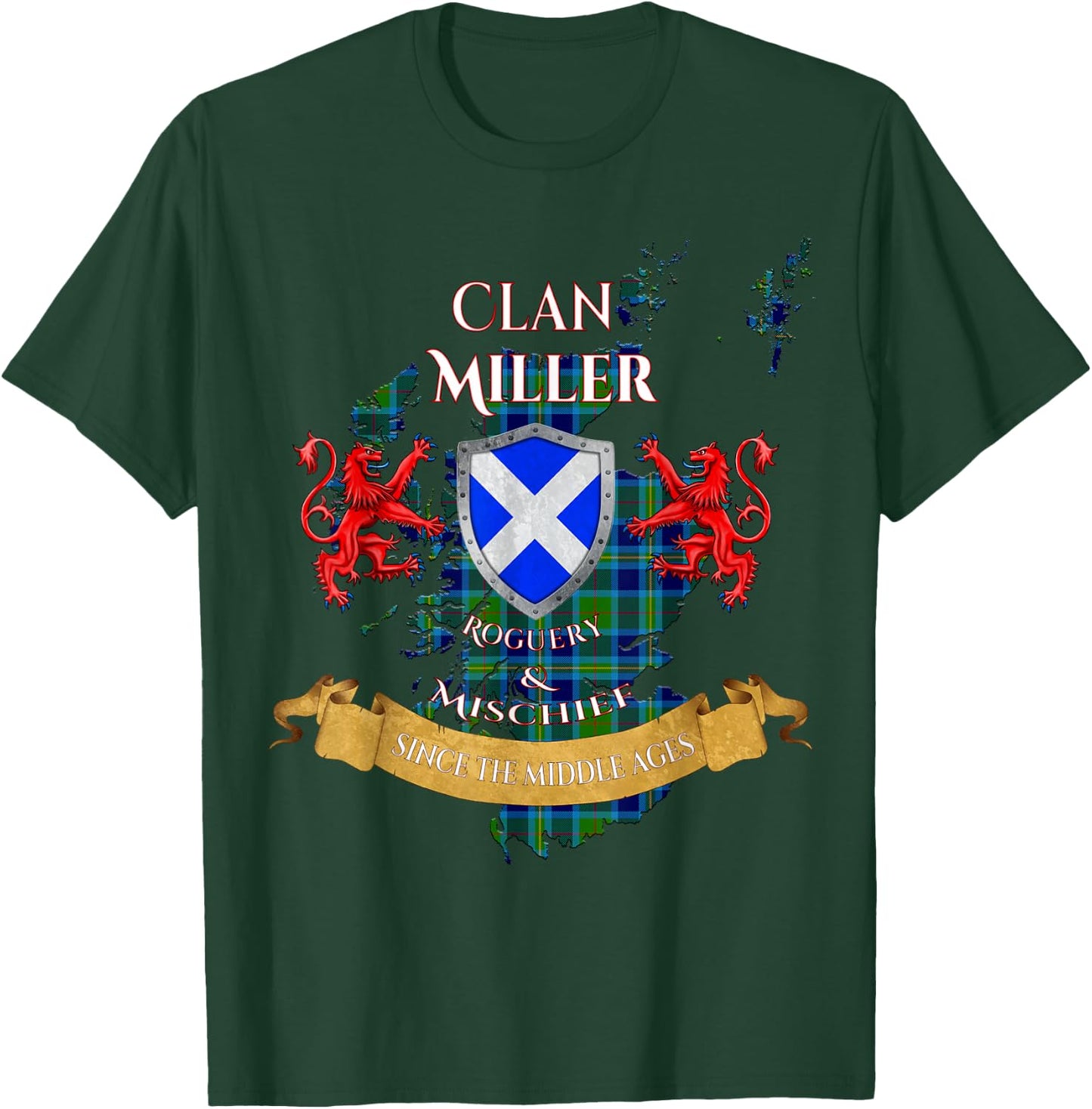 Miller Scottish Family Clan Middle Ages Mischief T-Shirt - T-Shirt | Forest