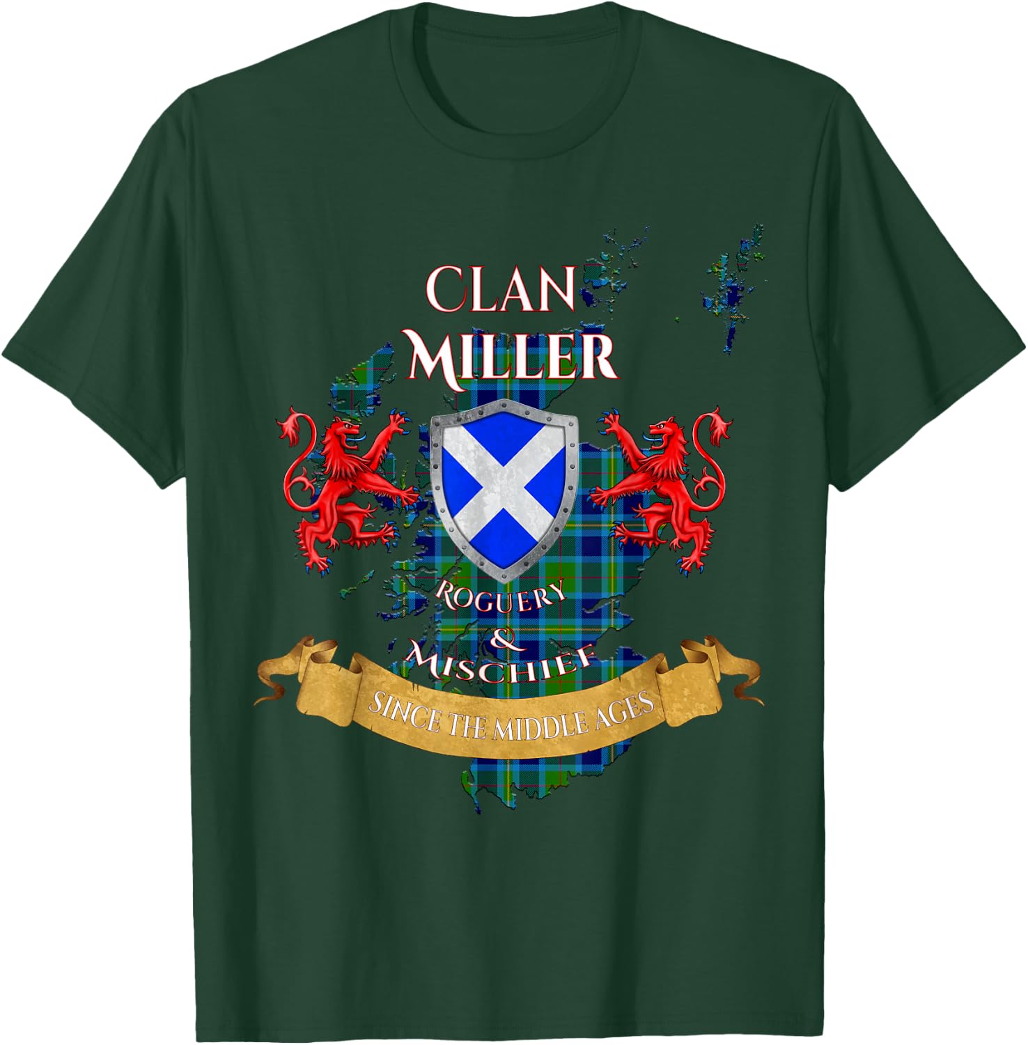 Miller Scottish Family Clan Middle Ages Mischief T-Shirt - T-Shirt | Forest