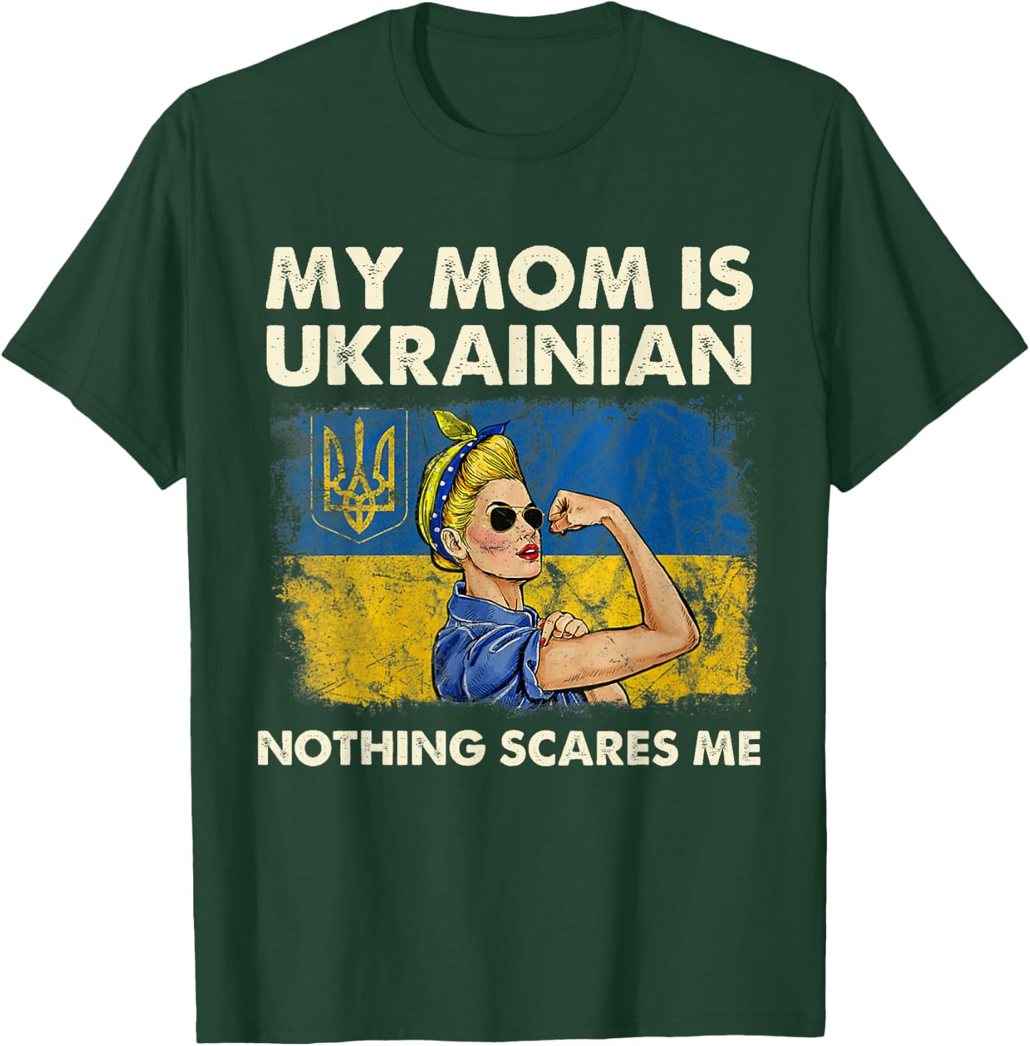 My Mom Is Ukrainian Ukraine Pride Flag Proud of Ukrainian T-Shirt - T-Shirt | Forest