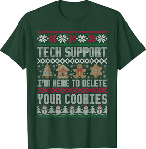 Funny Christmas Tech Support Shirt Computer Programmer Gifts T-Shirt - T-Shirt | Forest