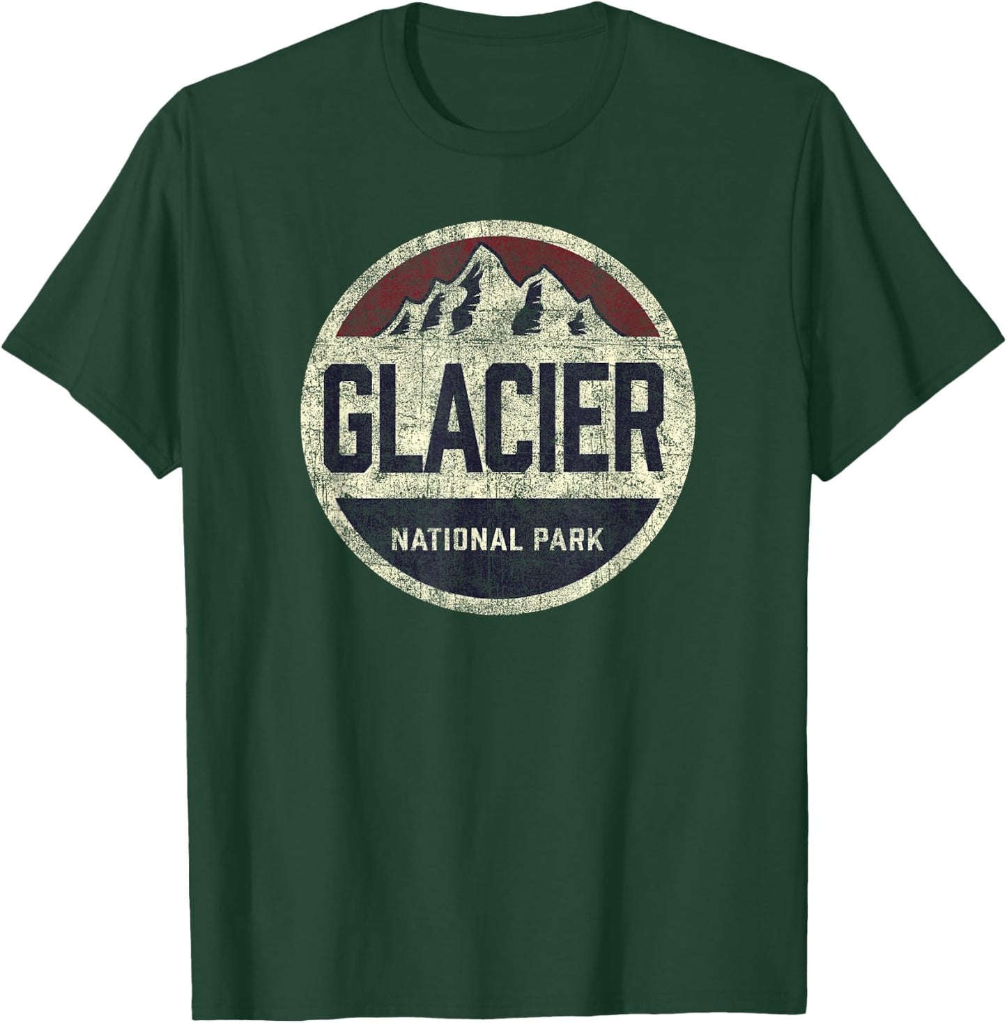 Vintage Glacier National Park Retro Mountain Kids Souvenir T-Shirt - T-Shirt | Forest