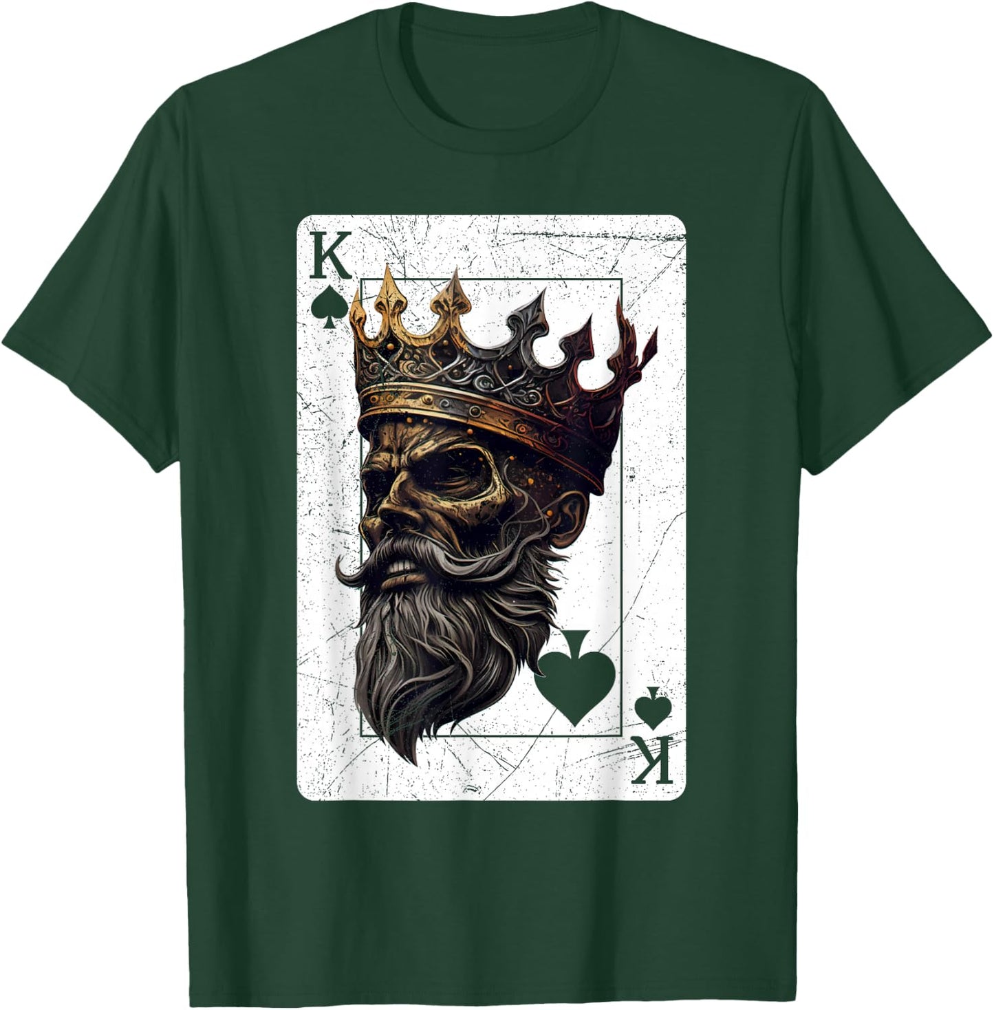 King Spades Creepy Halloween Card Game Poker Gothic T-Shirt - T-Shirt | Forest