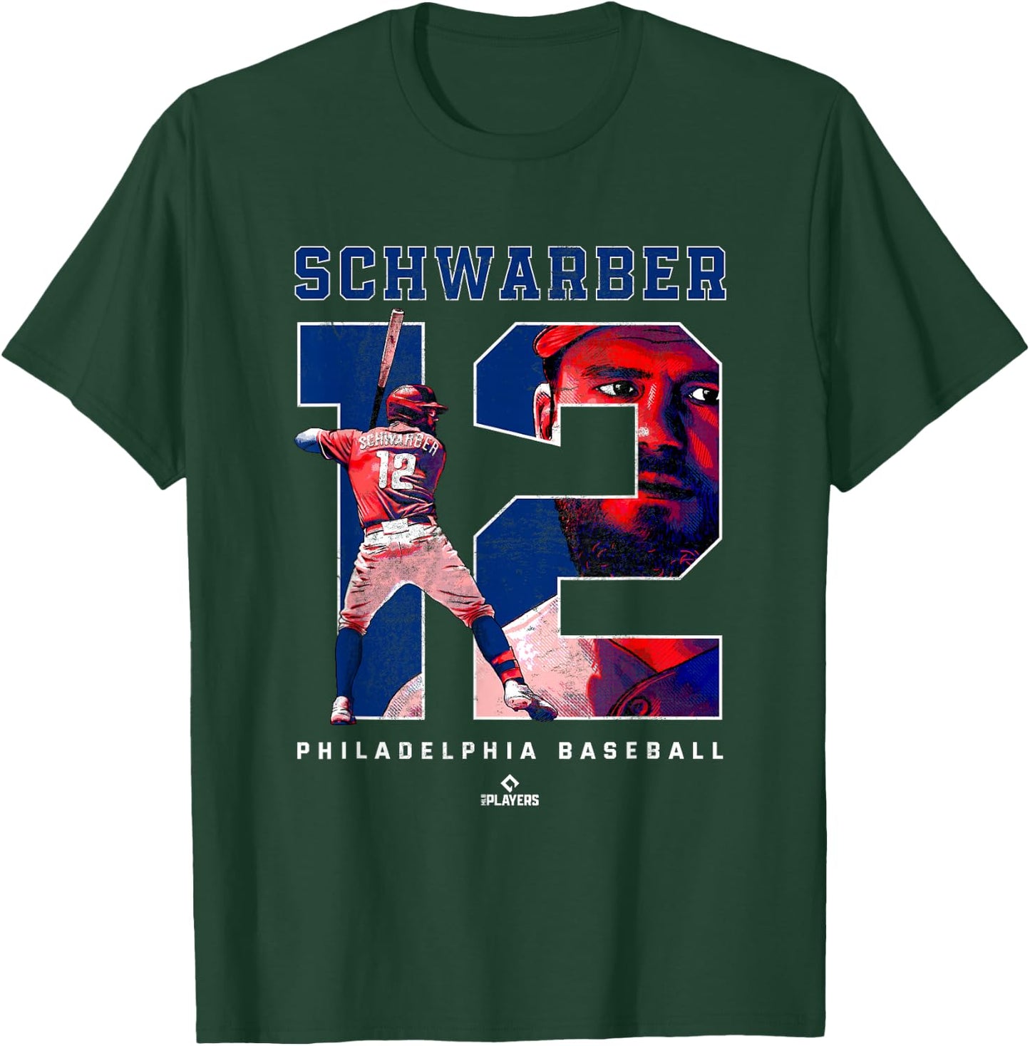 Number and Portrait Kyle Schwarber Philadelphia MLBPA T-Shirt - T-Shirt | Forest