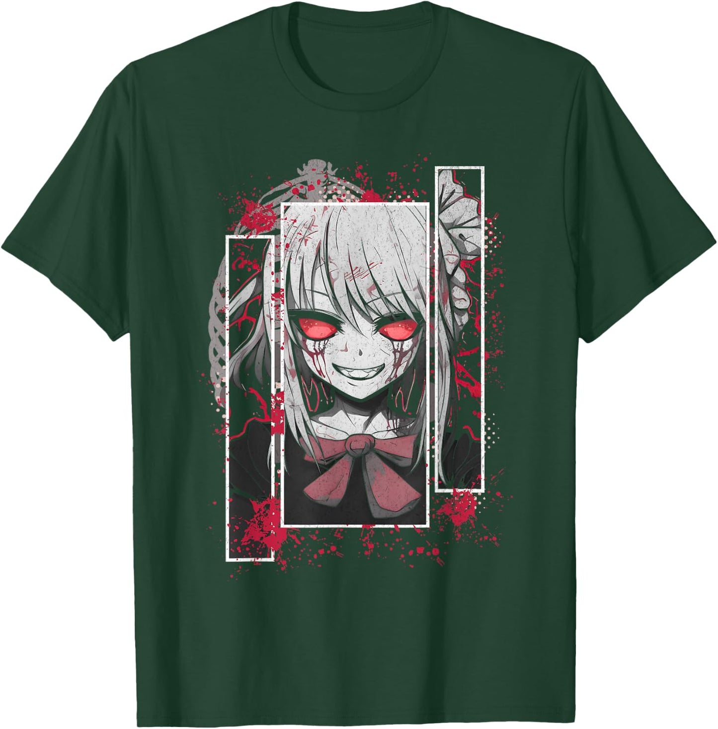 Horror Anime Yandere Menhera Demon Girl Japanese Aesthetic T-Shirt - T-Shirt | Forest
