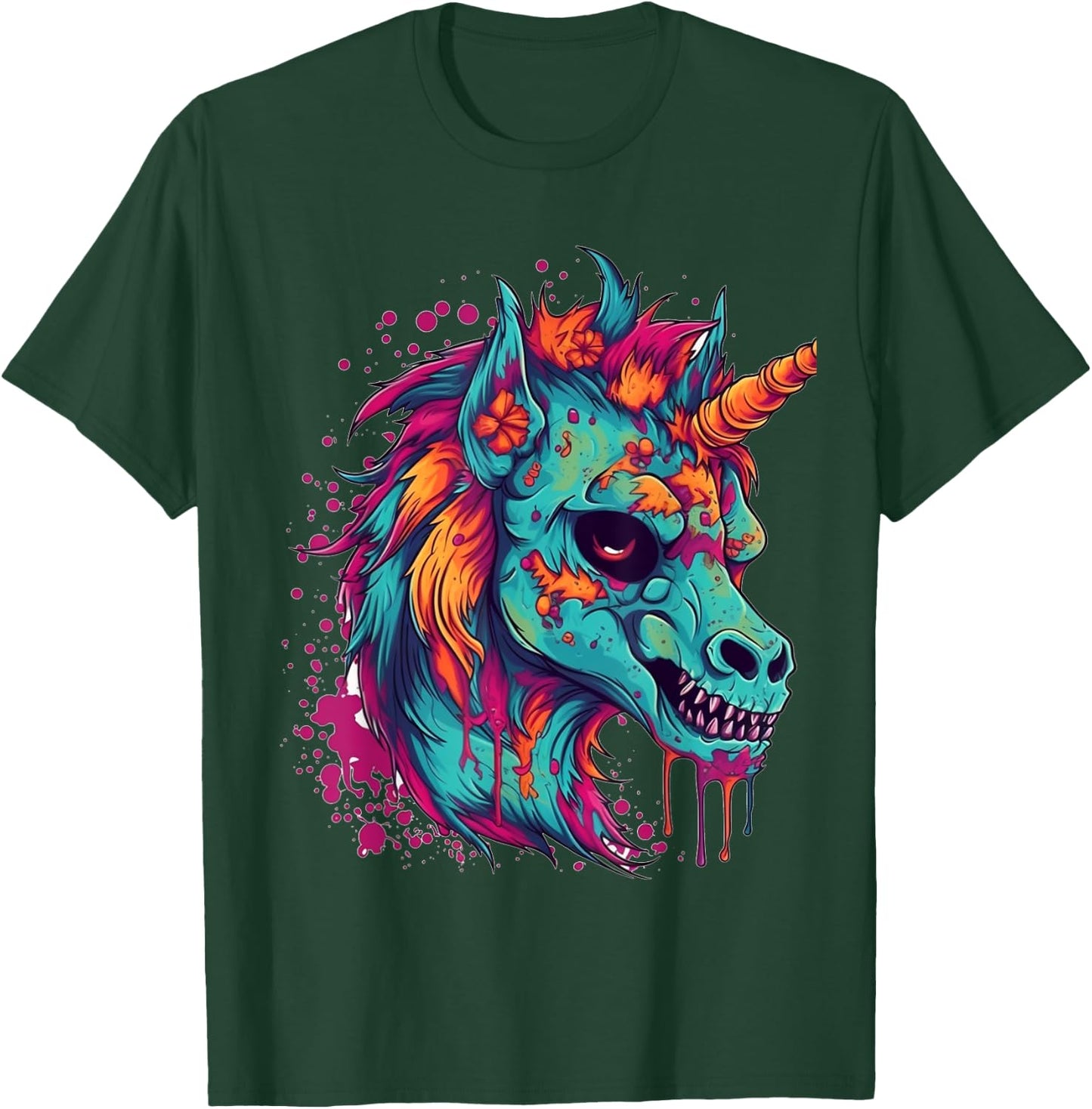 Zombie Unicorn Halloween Costume Scary Magical Women Girls T-Shirt - T-Shirt | Forest