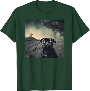 Cute Pug Puppy in Space Funny T-Shirt - T-Shirt | Forest