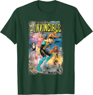 Invincible Distressed Cover - Teen Team T-Shirt - T-Shirt | Forest
