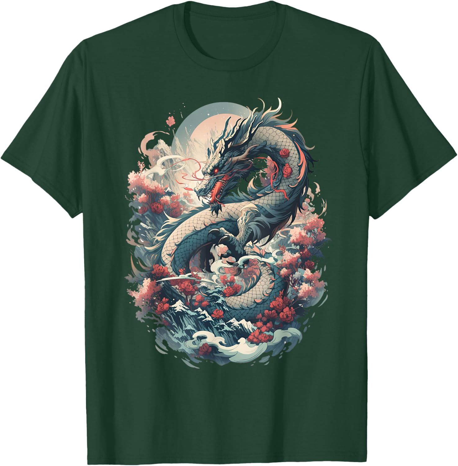 Japanese Aesthetic Dragon japanese art Japan Tattoo T-Shirt - T-Shirt | Forest