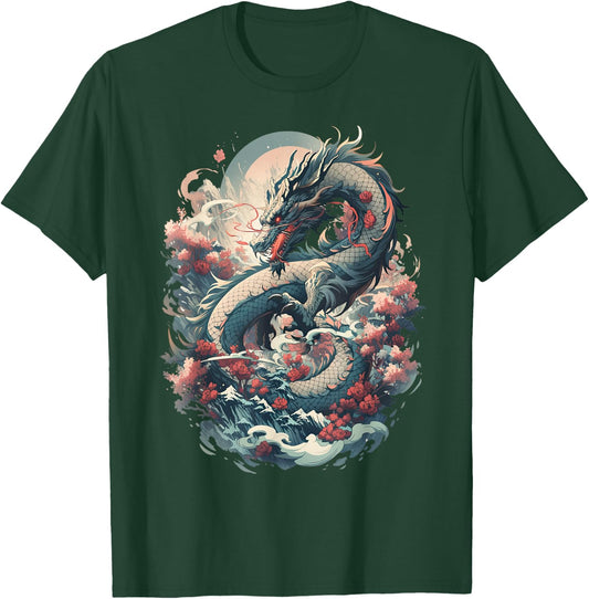 Japanese Aesthetic Dragon japanese art Japan Tattoo T-Shirt - T-Shirt | Forest