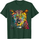 Leopard Green Eyes Artwork - Portrait Art Animal Leopard T-Shirt - T-Shirt | Forest
