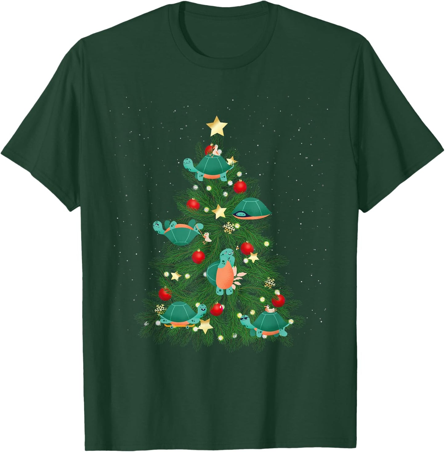 Sea Turtle Tortoise Christmas Tree T-Shirt - T-Shirt | Forest