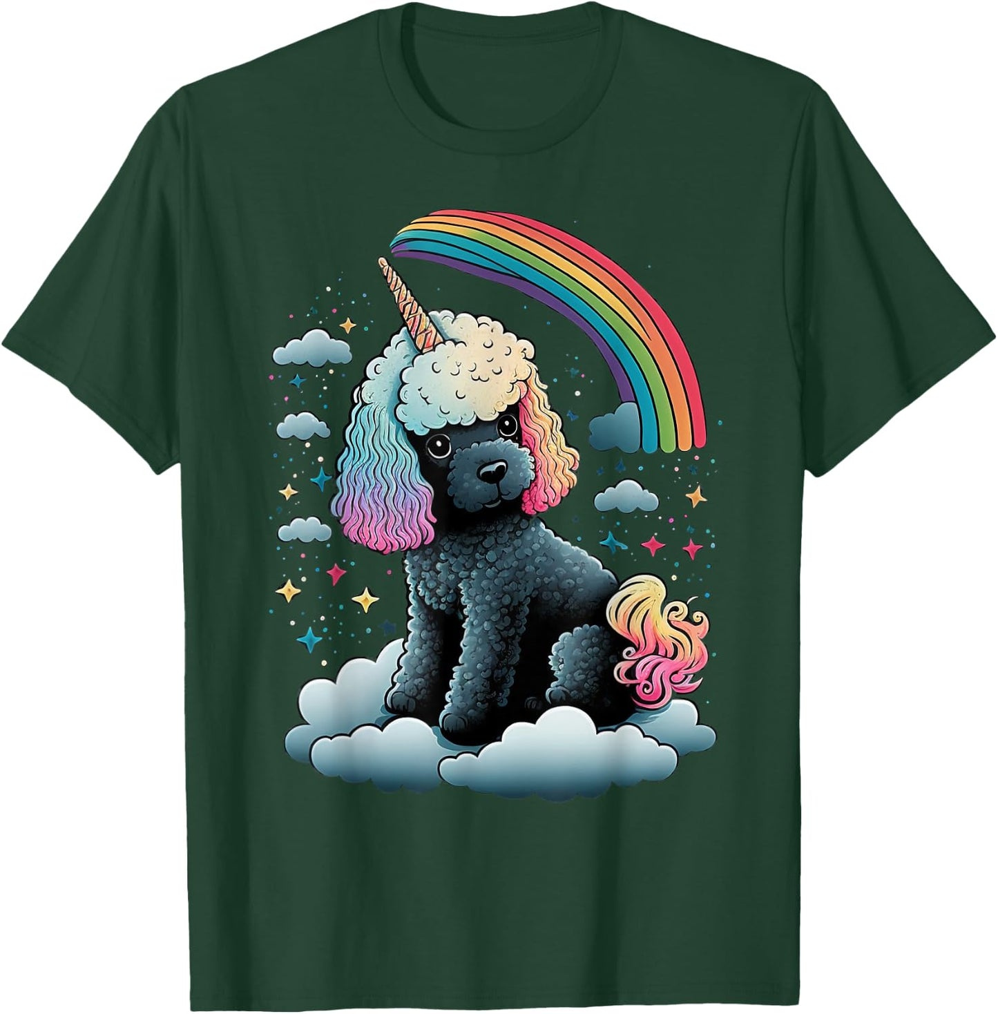 Toy Poodle Unicorn on Rainbow Unicorn Poodle T-Shirt - T-Shirt | Forest