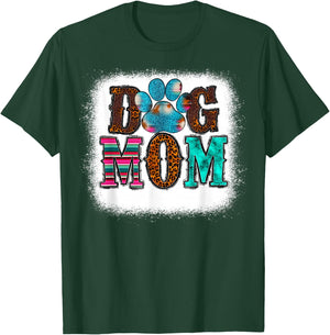 Women Tie Dye Leopard Dog Mama for Mom Mother's Day Dog love T-Shirt - T-Shirt | Forest