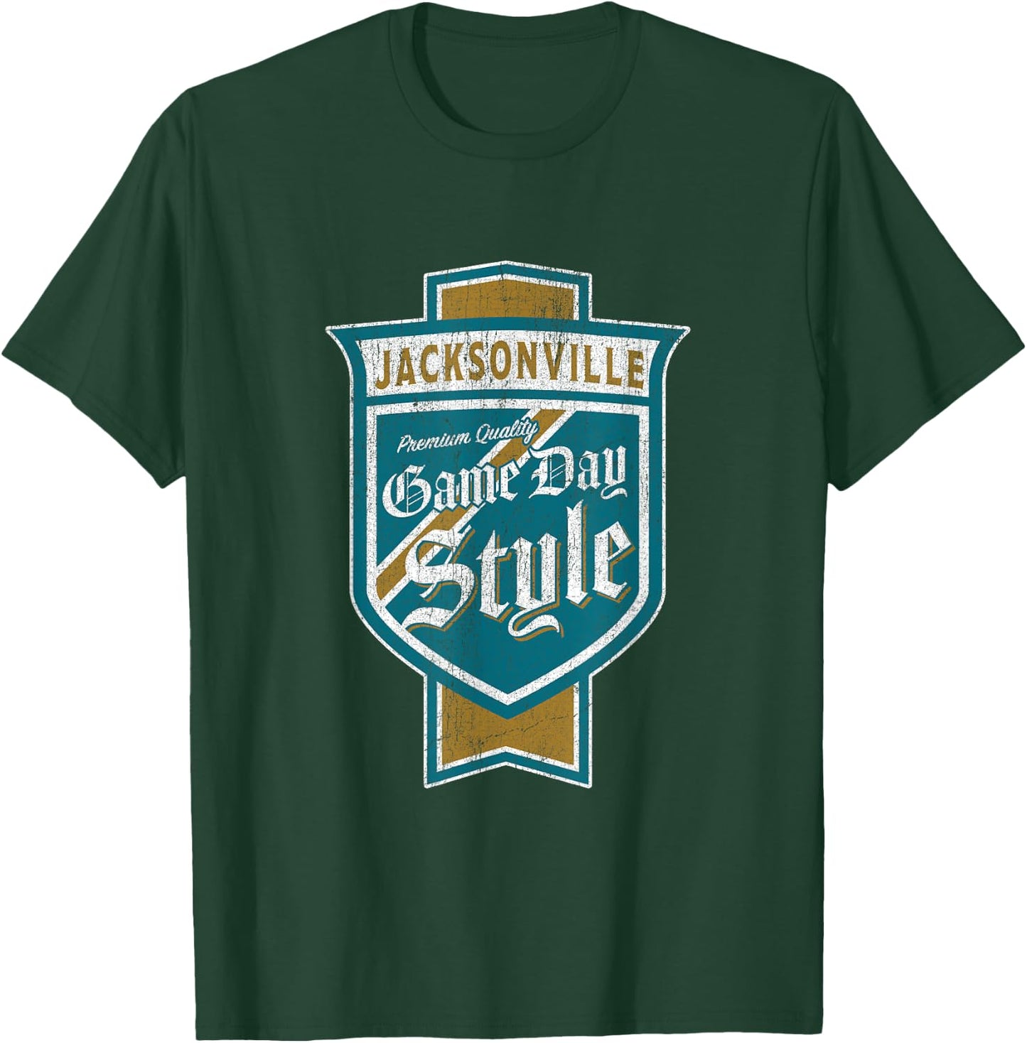 Faded Jacksonville Beer Label - Jacksonville Pride T-Shirt - T-Shirt | Forest