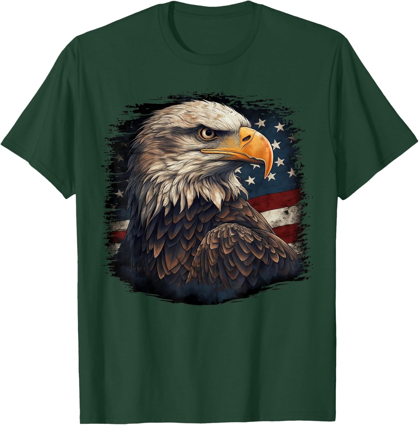 Bald Eagle US American Flag 4th of July Proud Patriotic T-Shirt - T-Shirt | Forest