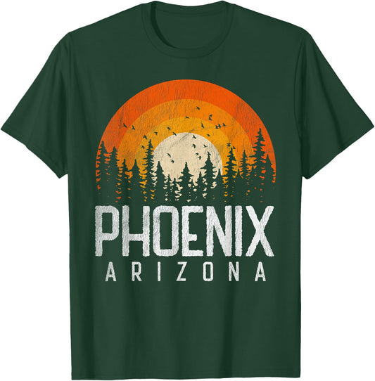 Phoenix Arizona AZ Vintage Retro Style City 70s 80s 90s Gift T-Shirt - T-Shirt | Forest